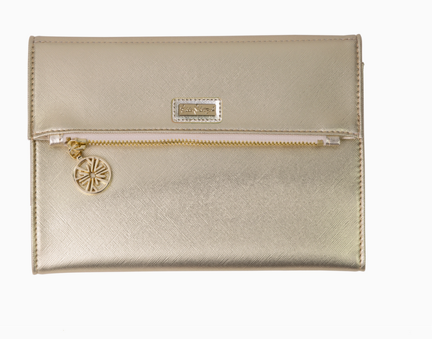 Gold Notepad Folio with Patterned Notepad