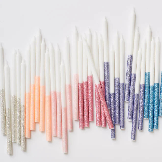 Pale Pink Glitter Dipped Candles