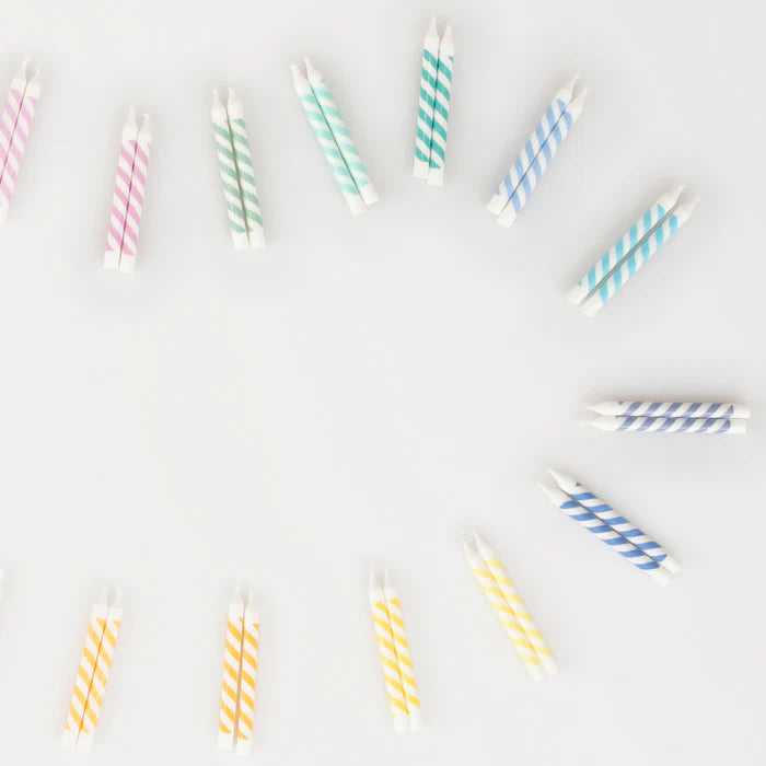 Rainbow Striped Mini Candles