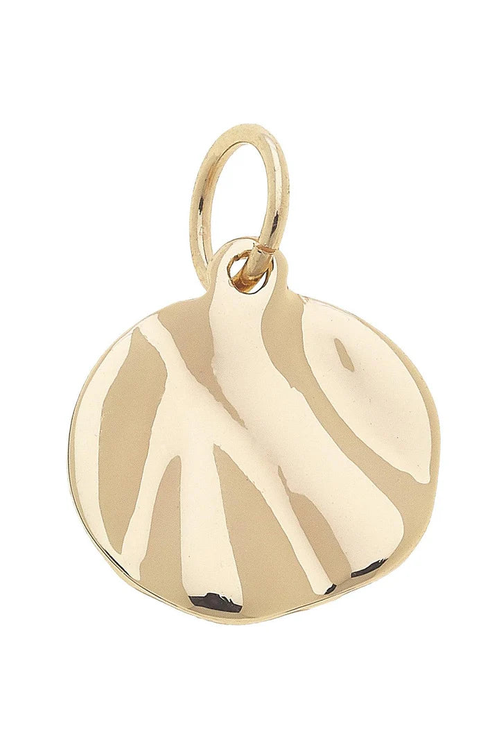Molten Metal Disc Charm in Shiny Gold