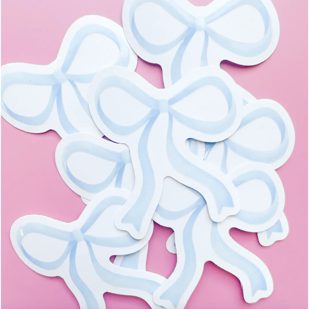 Watercolor Pastel Blue Bow Sticker