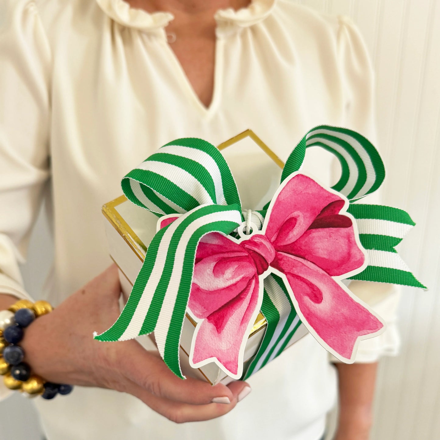 Pink Bow Die Cut Gift Tags