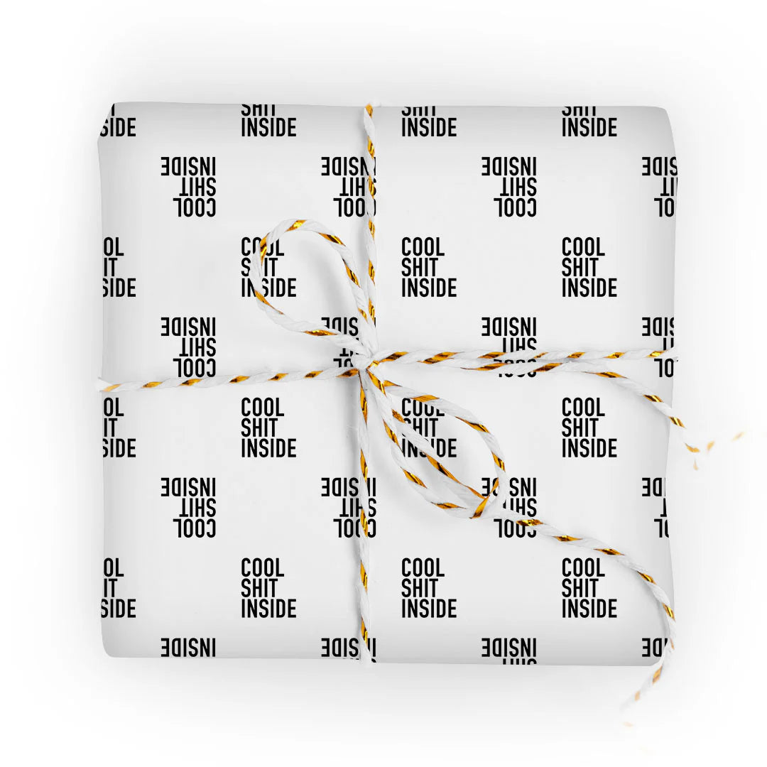 Cool Shit Inside Wrapping Paper: White/Black