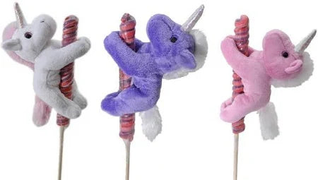 Lollyplush Unicorn w/14" Rainbow Lollipop (Multiple Colors Available)