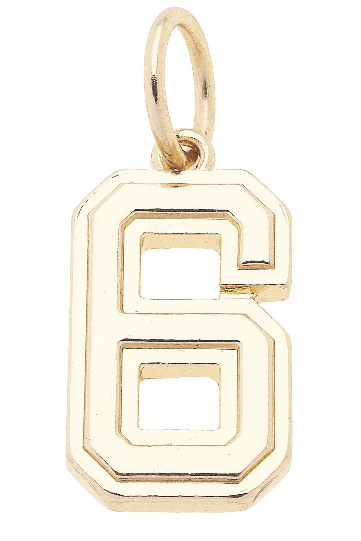 Number "6" Charm in Shiny Gold