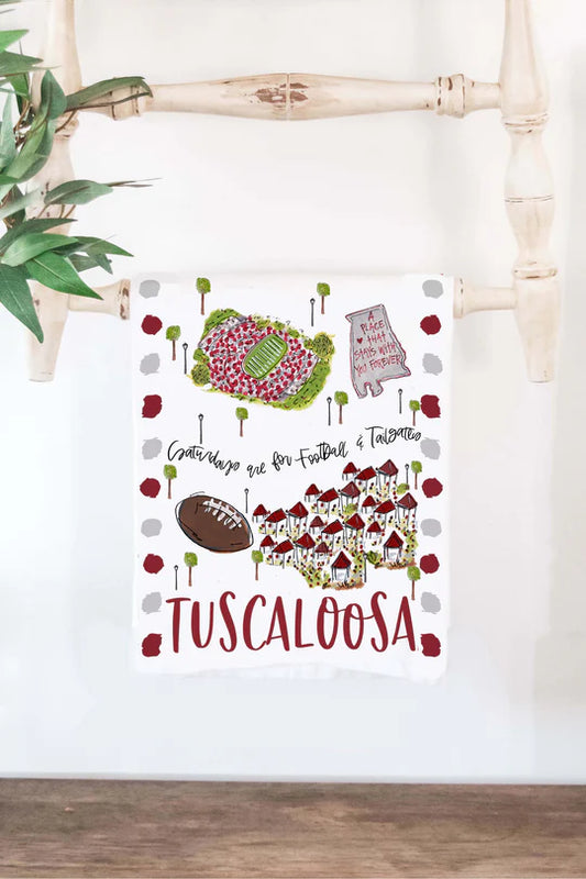 Tuscaloosa, AL College Town Tea Towel