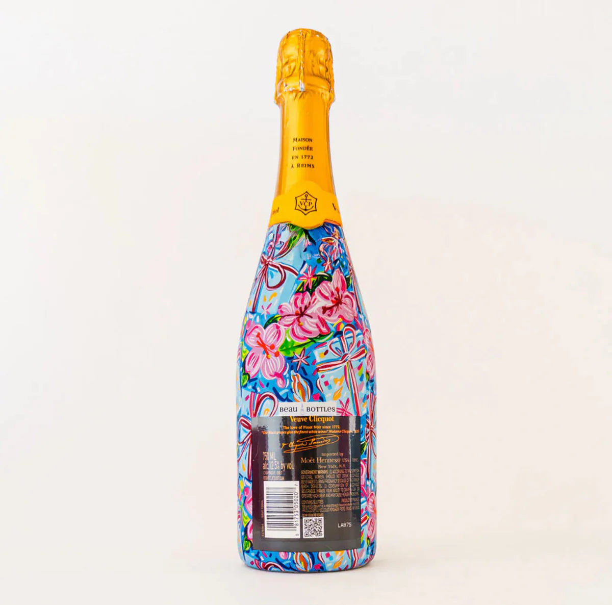 Beau Bottles Preppy Happy Birthday Brushed Presents Bottle Wrap (Veuve Edition)