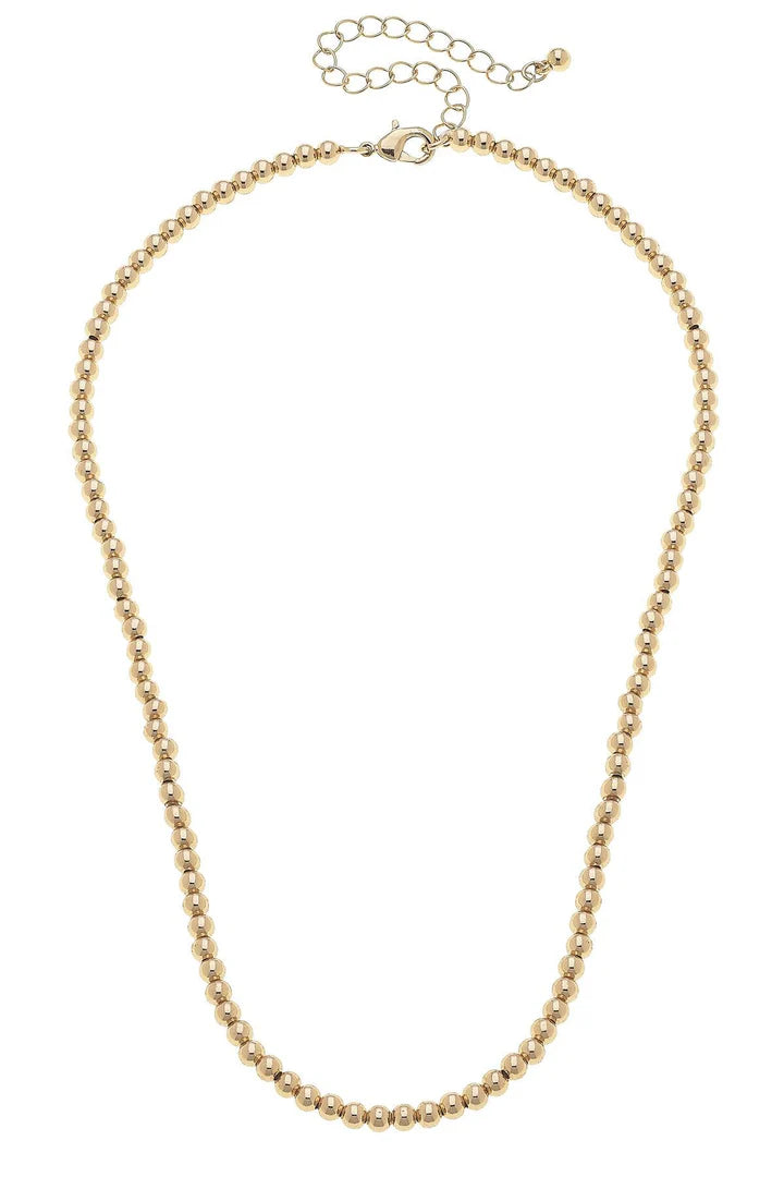 Walker Ball Bead Charm Necklace Base in Shiny Gold
