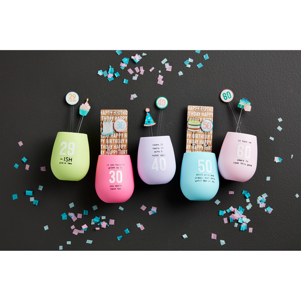 29 Silicone Wine Glass & Straw Set