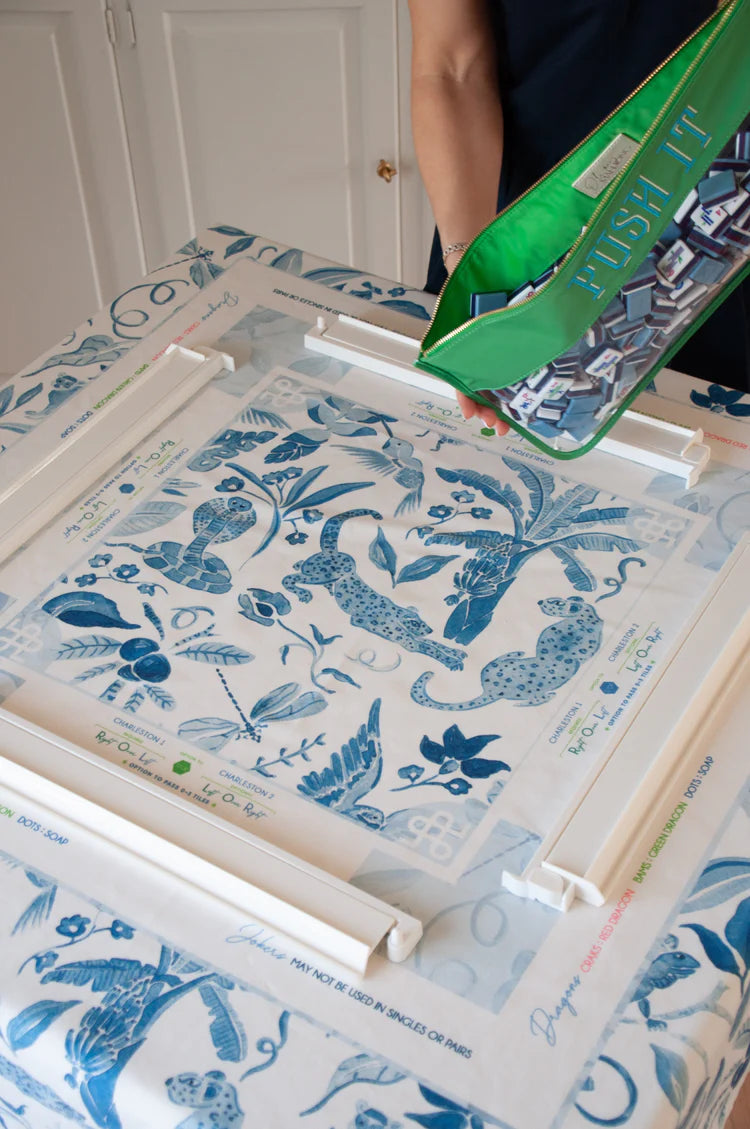 White Acrylic Mahjong Rack and Pusher Set