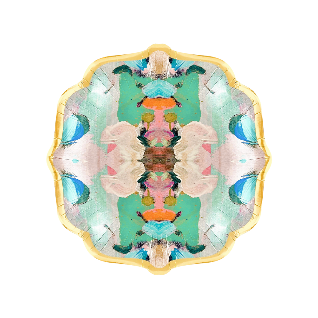 Cocktail Plates: Monet's Garden Green