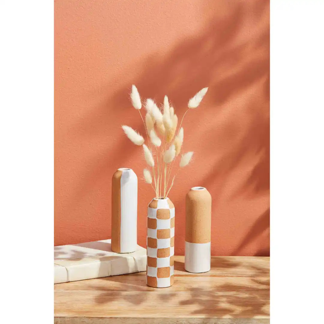 Horizontal Terracotta Stem Vase