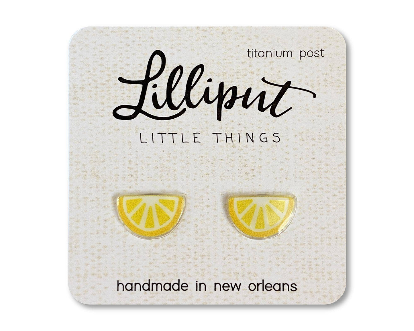 Hypoallergenic Earrings: Lemon Wedge