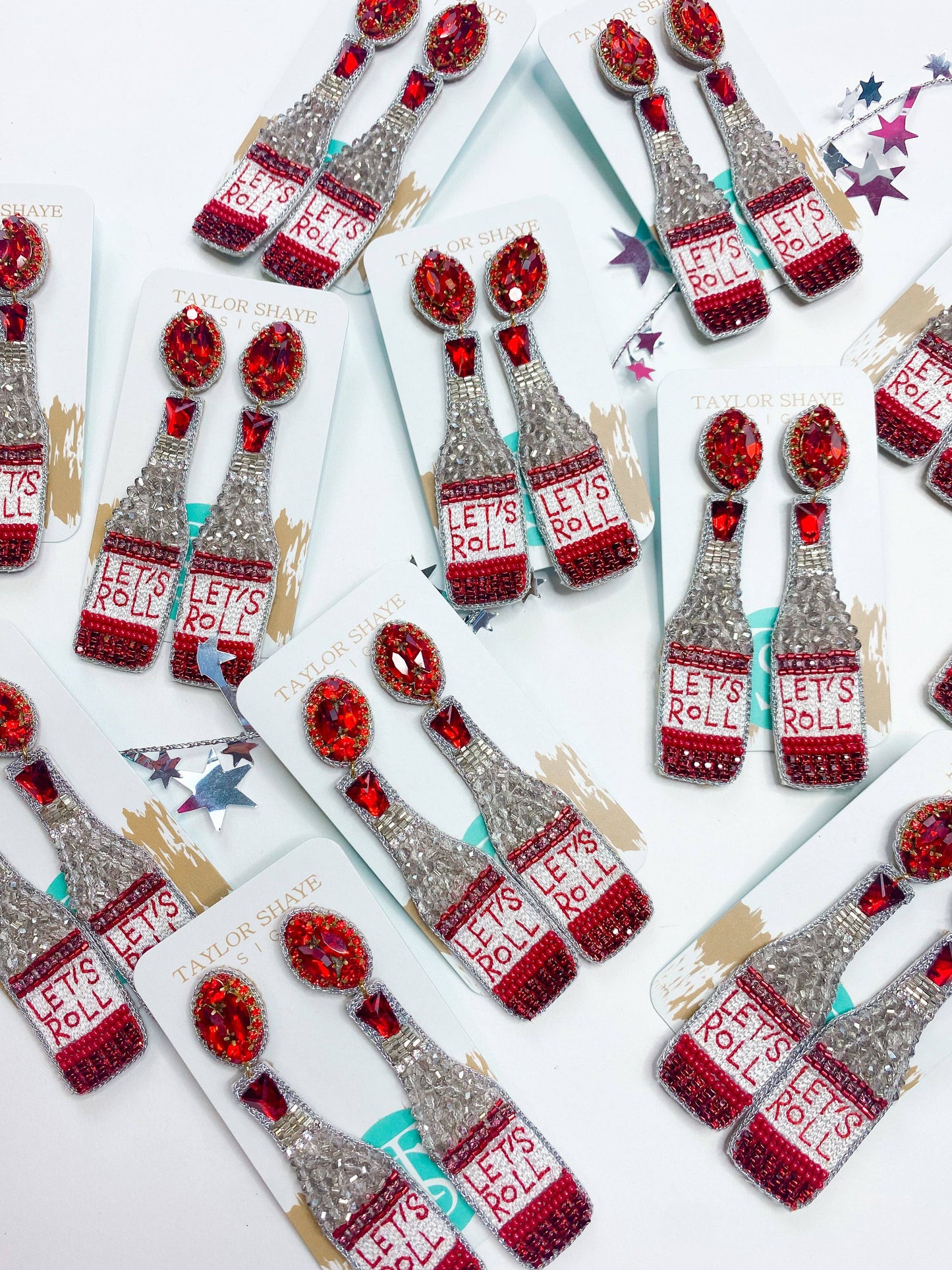 Taylor Shaye Designs Beaded Earrings: Let's Roll Bottles