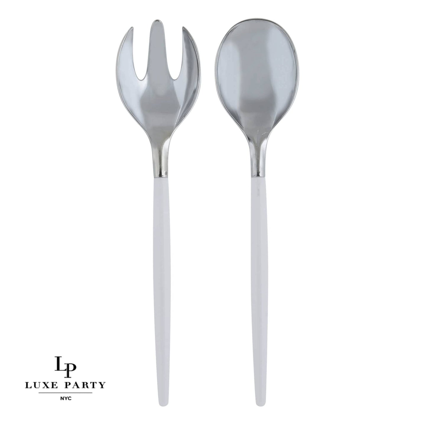 Plastic Serving Set: Clear/Silver