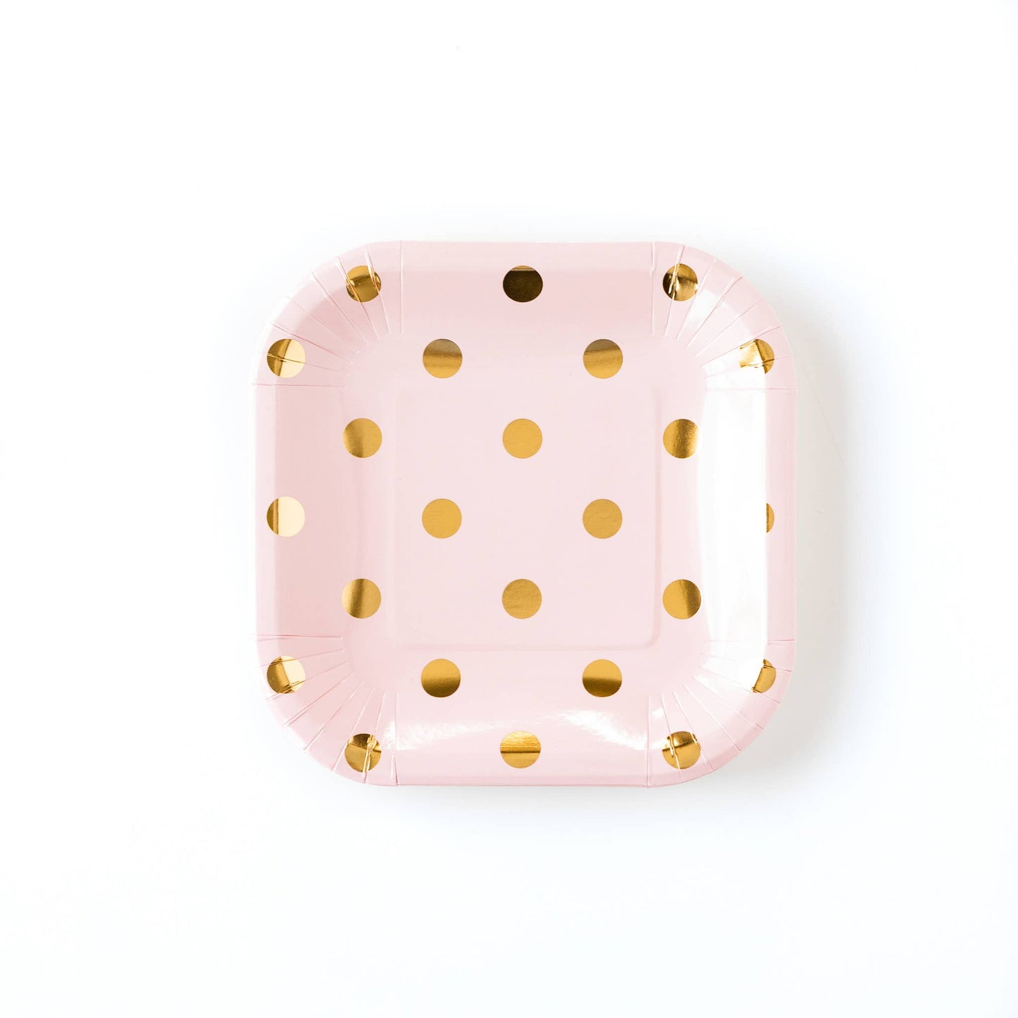 Blush Polka Dot Square Plates