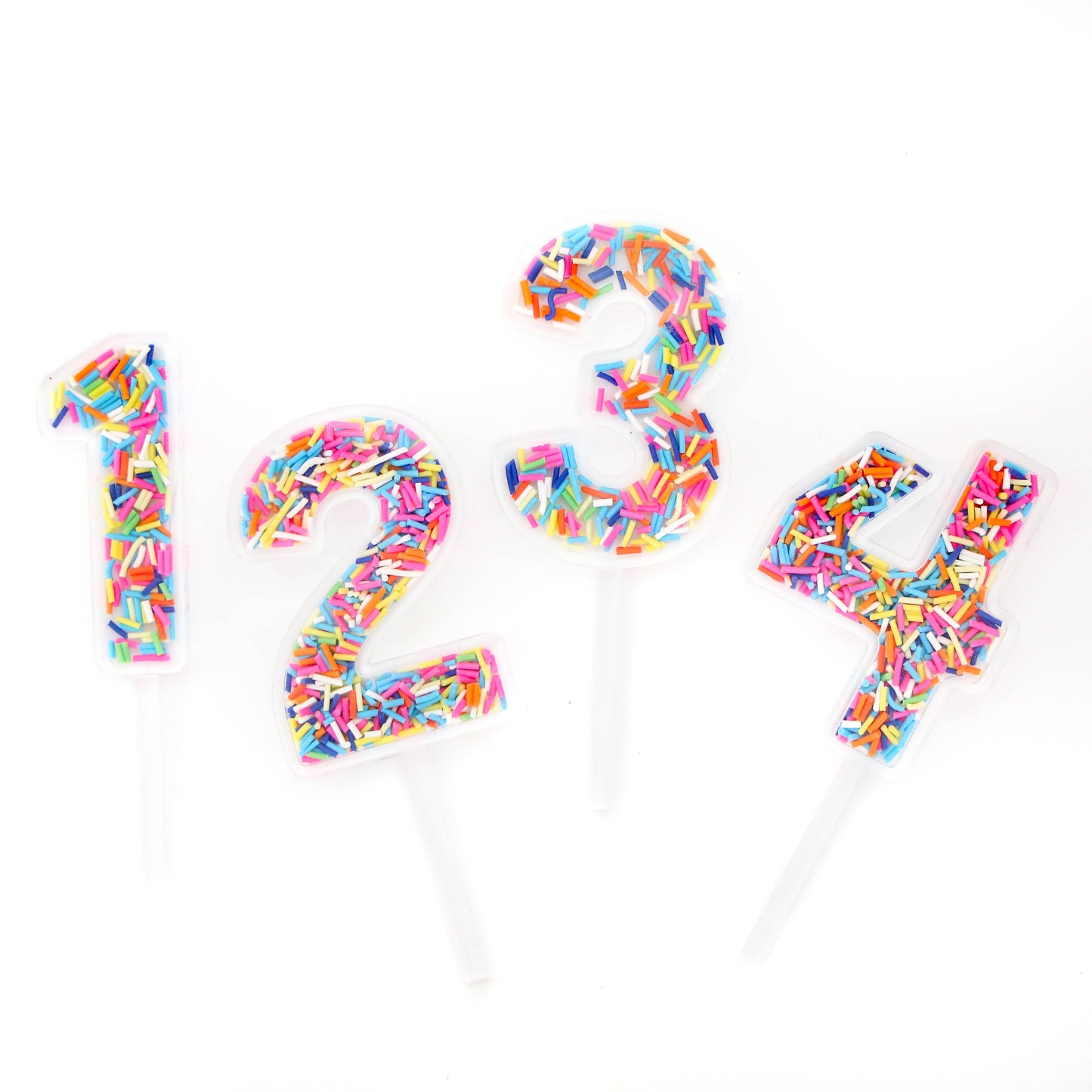 Sprinkle Filled Number Cake Topper: 6