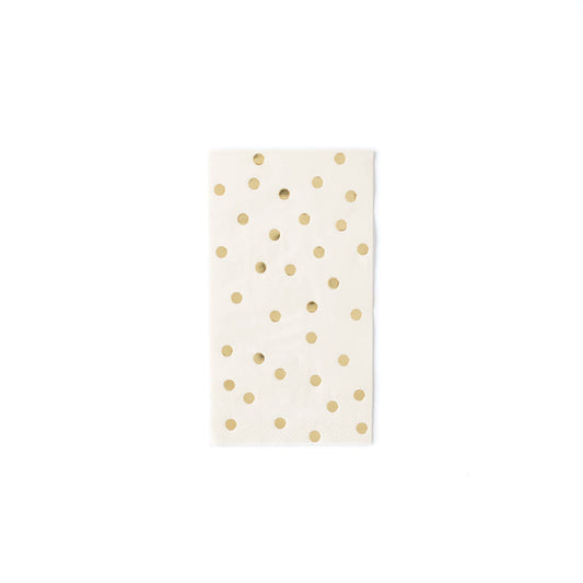 Cream and Gold Dot Guest Towel Napkins