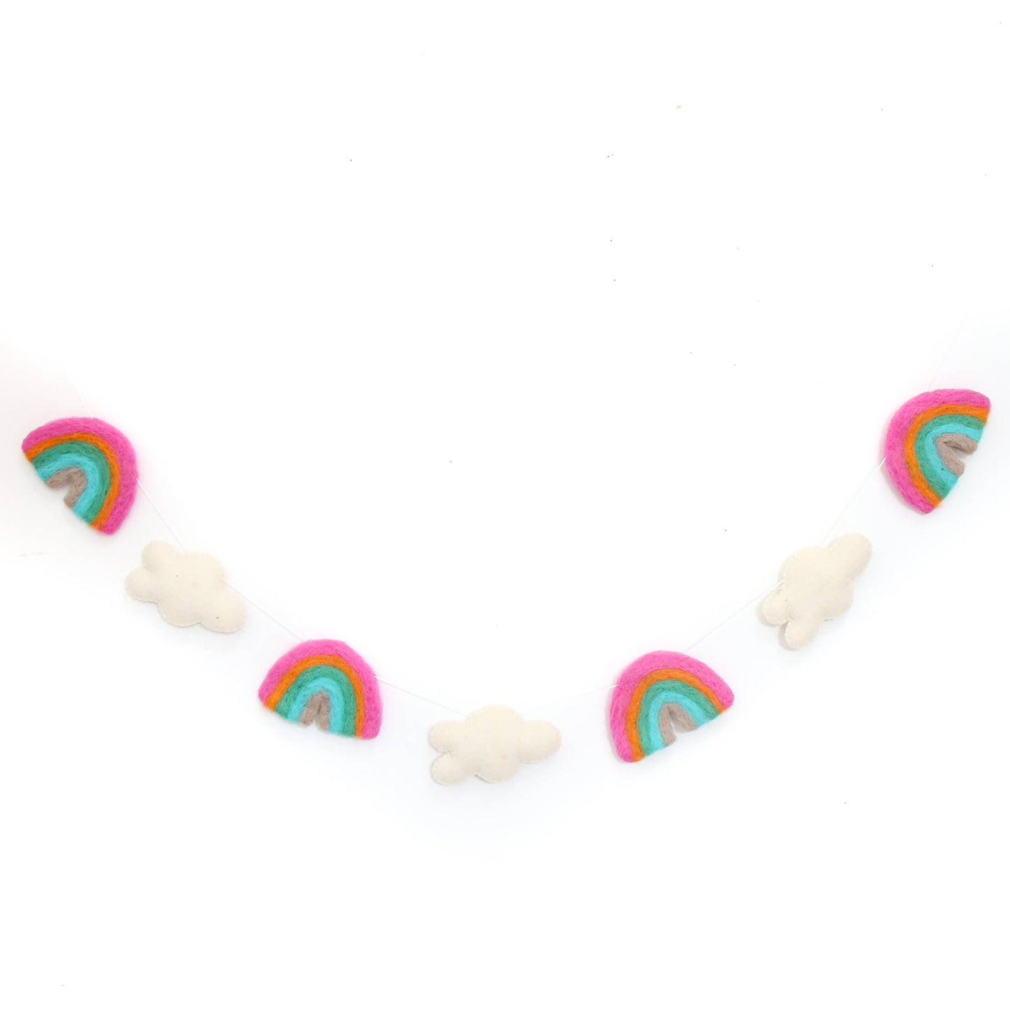 Felt Garland: Rainbows and Clouds