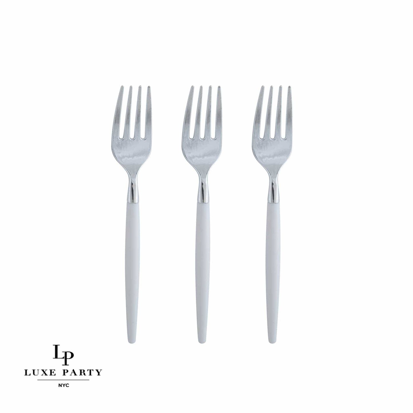 Mini Forks (Set of 20): Clear / Silver