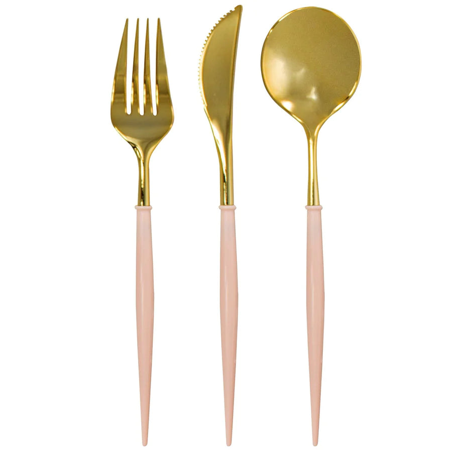 Bella Cutlery: Gold/Blush Handles