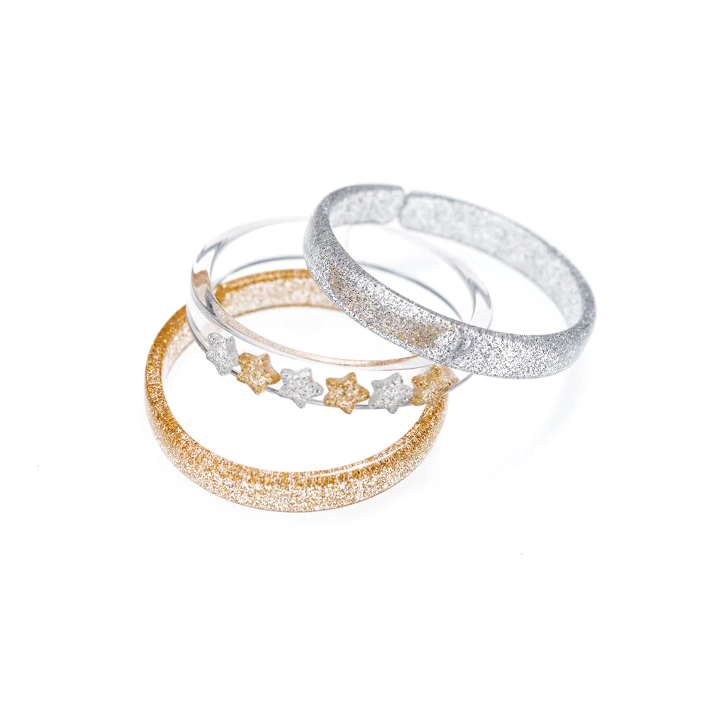 Stars Bangle Set: Silver & Gold