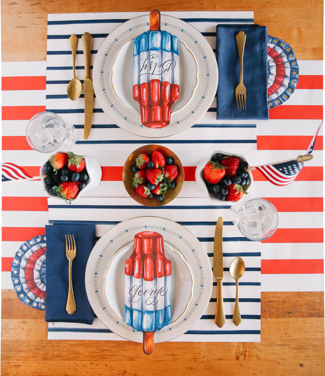 Navy Stripe Paper Placemats