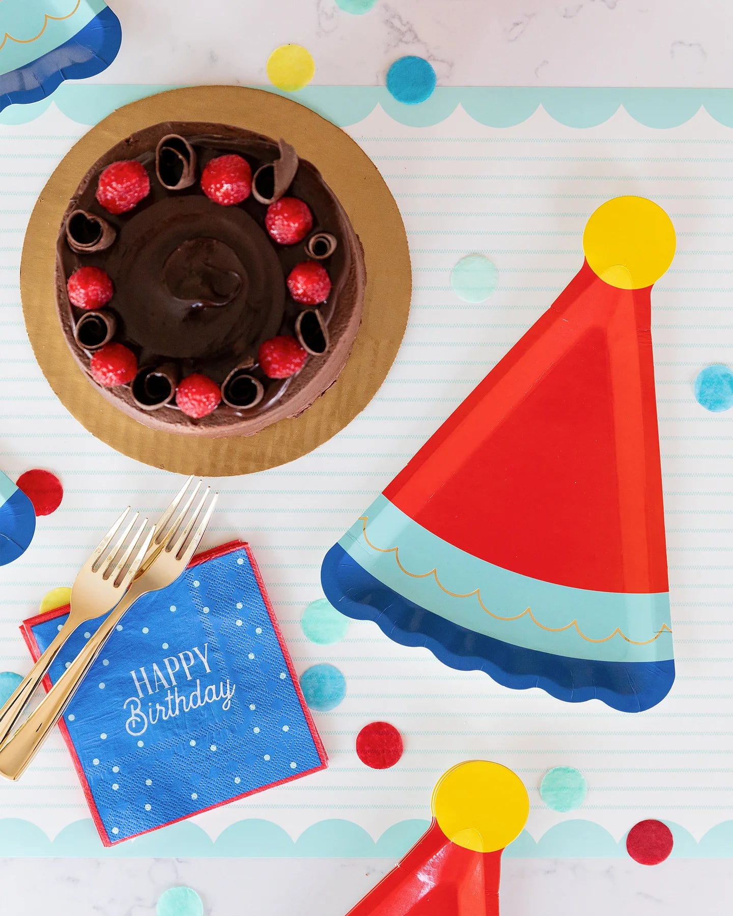 Shaped Plate: Blue Birthday Hat