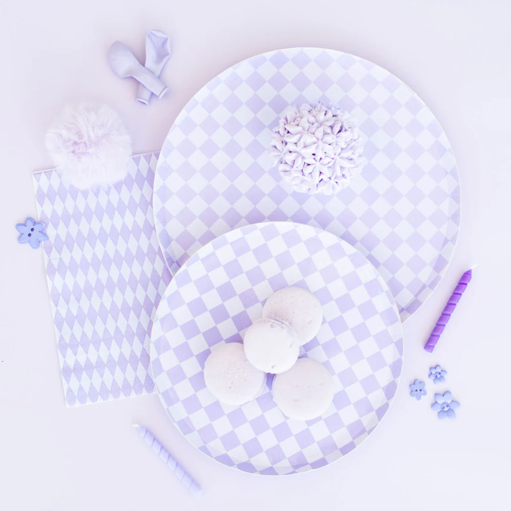 Check It! Purple Posse Dessert Plates