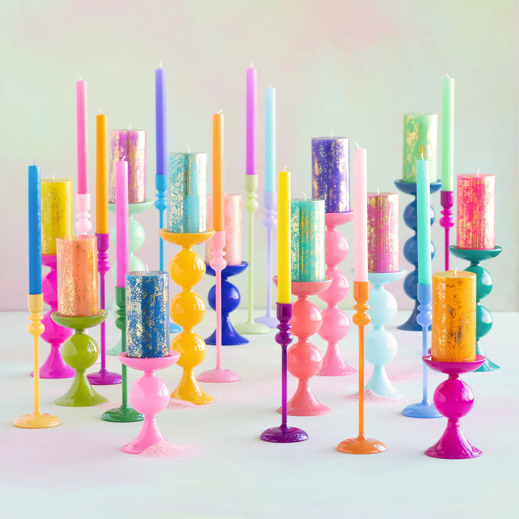 Sugar Plum Pillar Candle Holder (Multiple Colors)