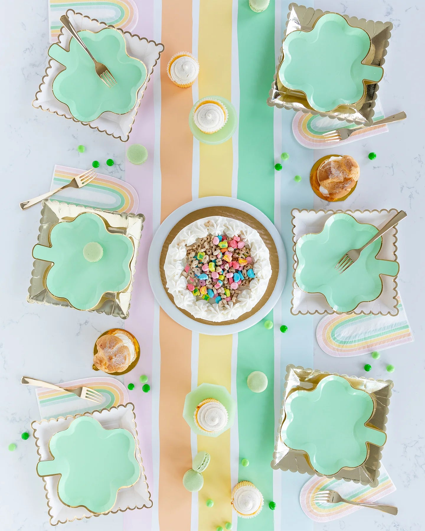 Shaped Napkins: Pastel Rainbow
