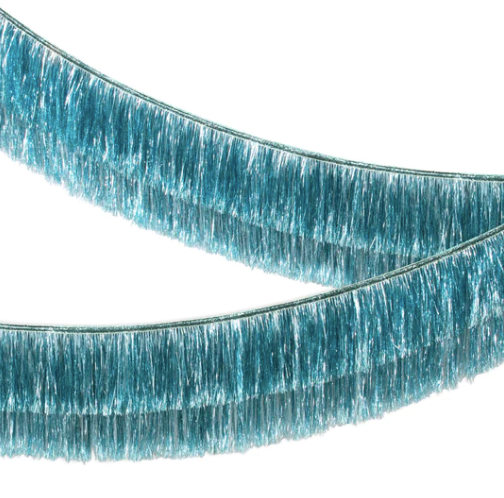 Blue Tinsel Fringe Garland