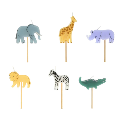 Safari Animals Mini Candle Set