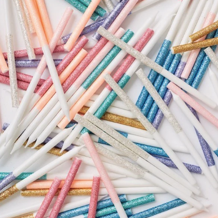 Green Glitter Dipped Candles