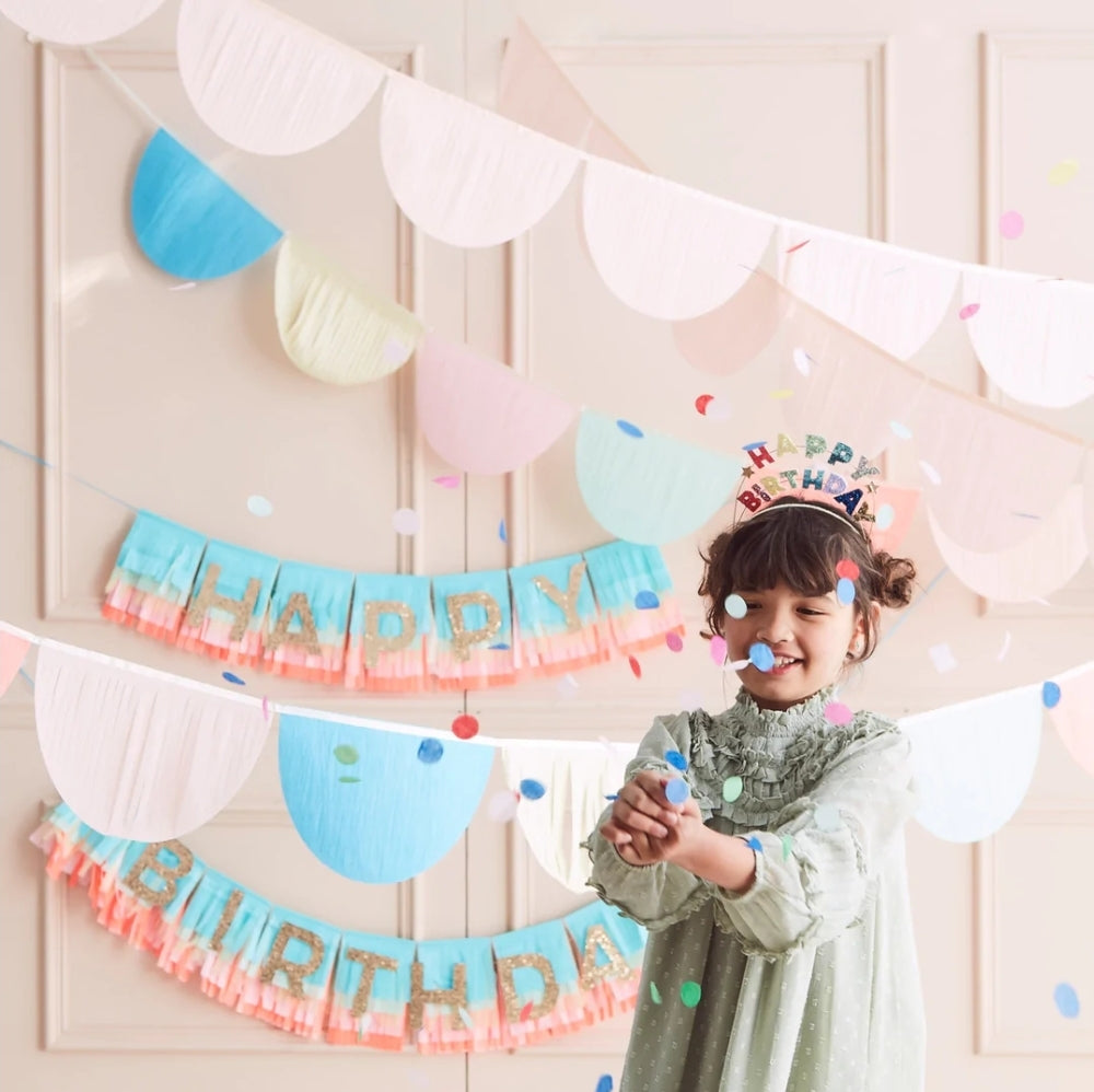 Tissue Paper Scallop Garlands: Rainbow