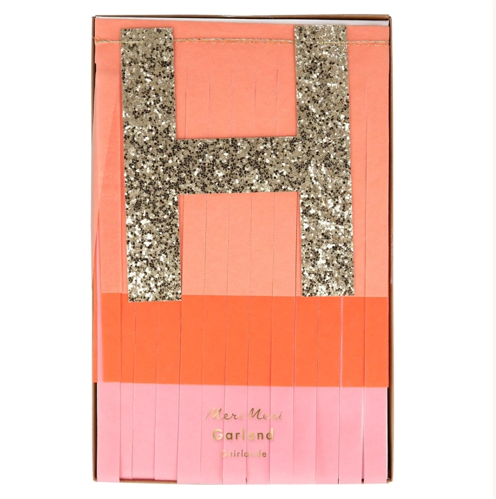 Pink Happy Birthday Fringe Garland