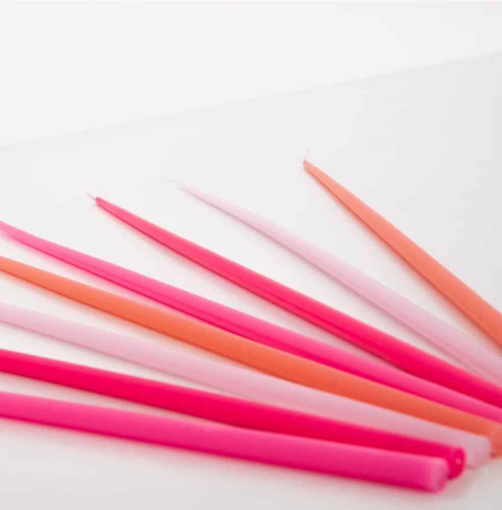 Tall Tapered Candles: Pink