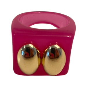 Classic Twin Rings: Electric Pink