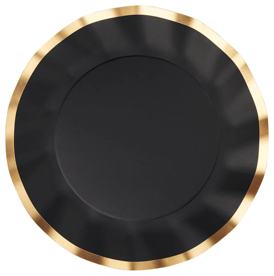 Everyday Black Wavy Salad Plate