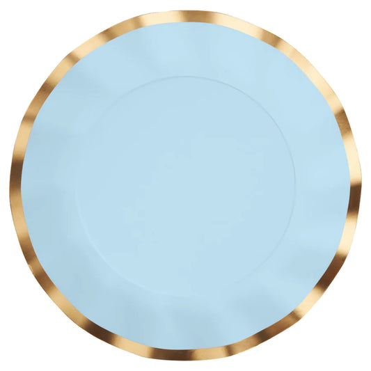 Everyday Sky Blue Wavy Dinner Plate