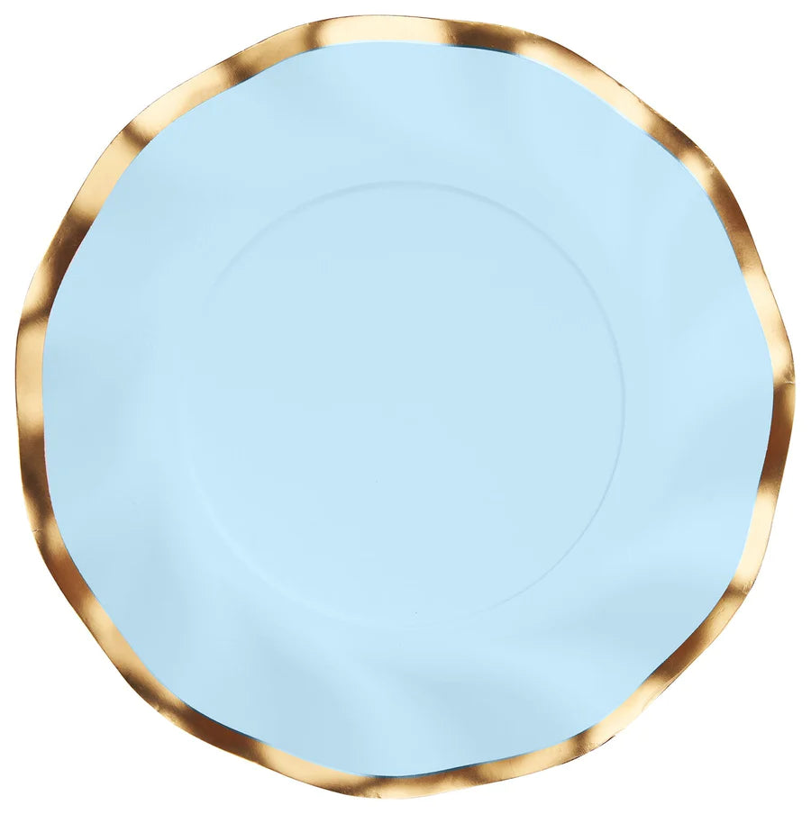 Everyday Sky Blue Wavy Salad Plate