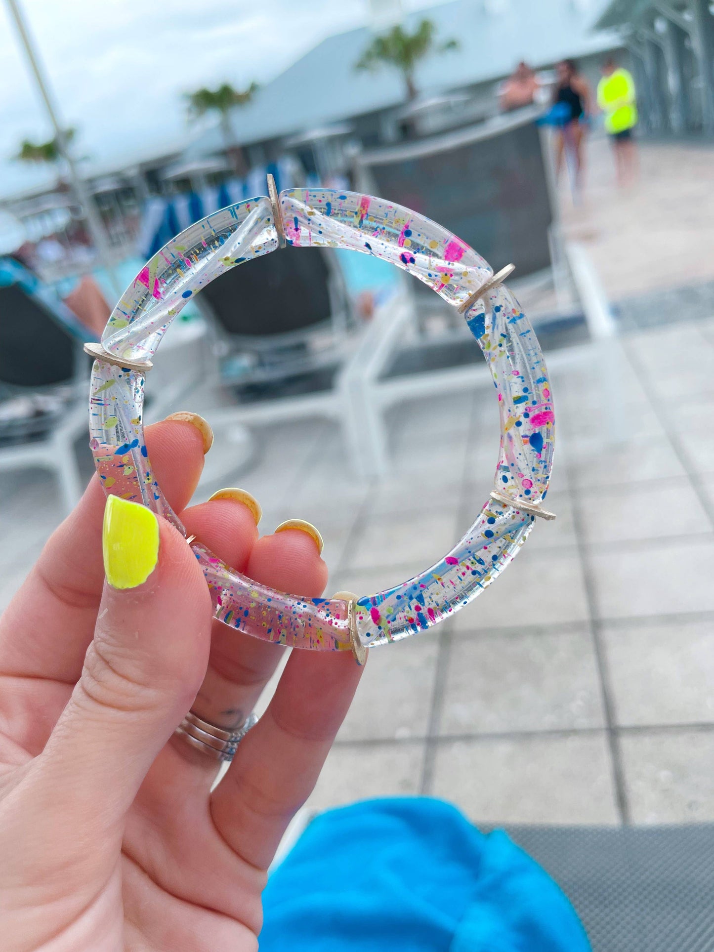Taylor Shaye Designs Skinny Candy Bracelets: Rainbow Splatter