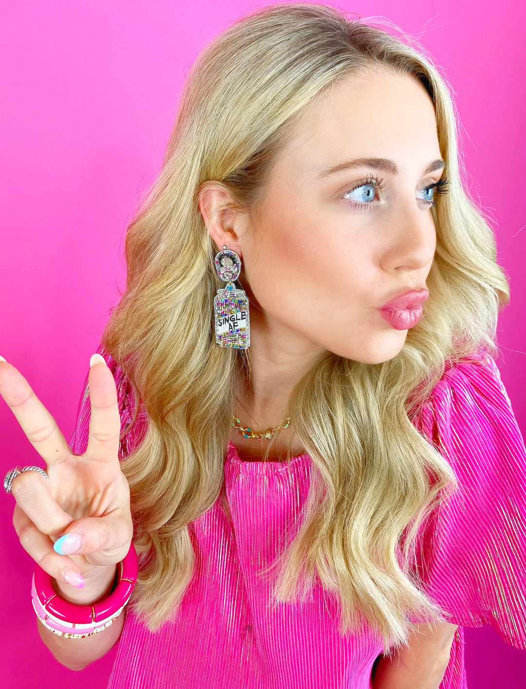 Taylor Shaye Designs Earrings: Beaded Single AF Cans