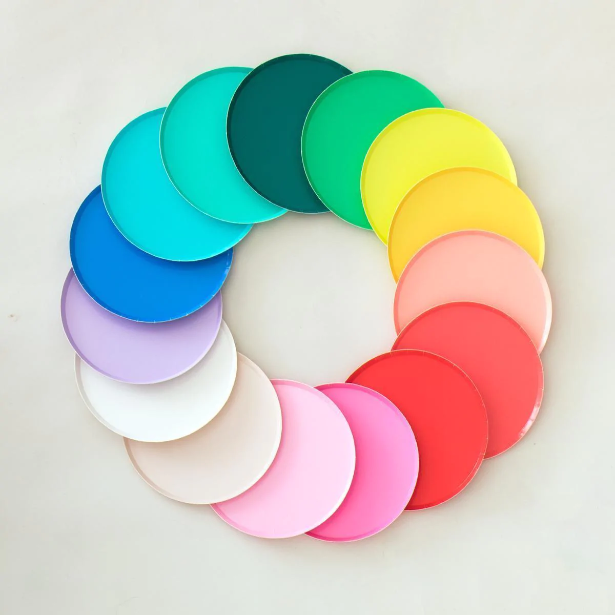 Small Low Rim Plates: Neon Coral