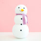 Flocked Snowman with Purple Scarf (12")
