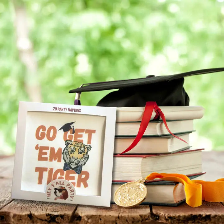 Go Get 'Em Tiger Graduation Cocktail Napkins