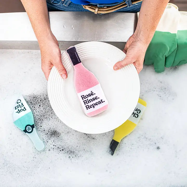 "Rosé Rinse Repeat" Scrubbly™ Kitchen Sponge