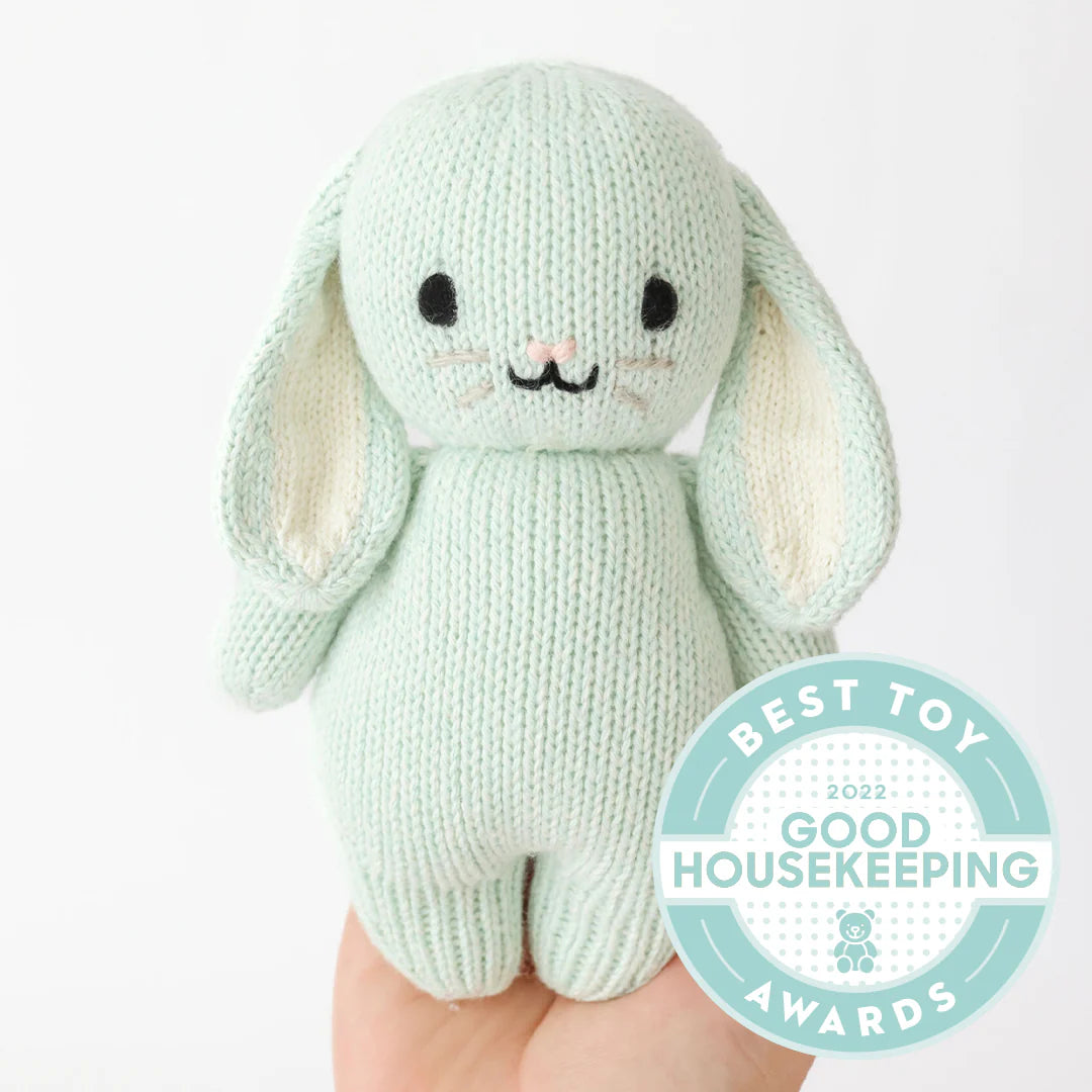 Mint Baby Bunny Hand-Knit Doll