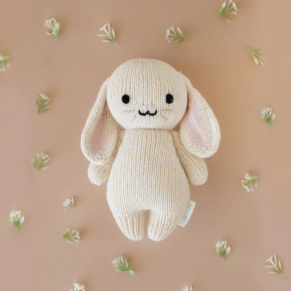 Oatmeal Baby Bunny Hand-Knit Doll