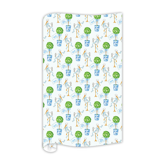 Handpainted It's a Boy Topiary Wrapping Paper Roll